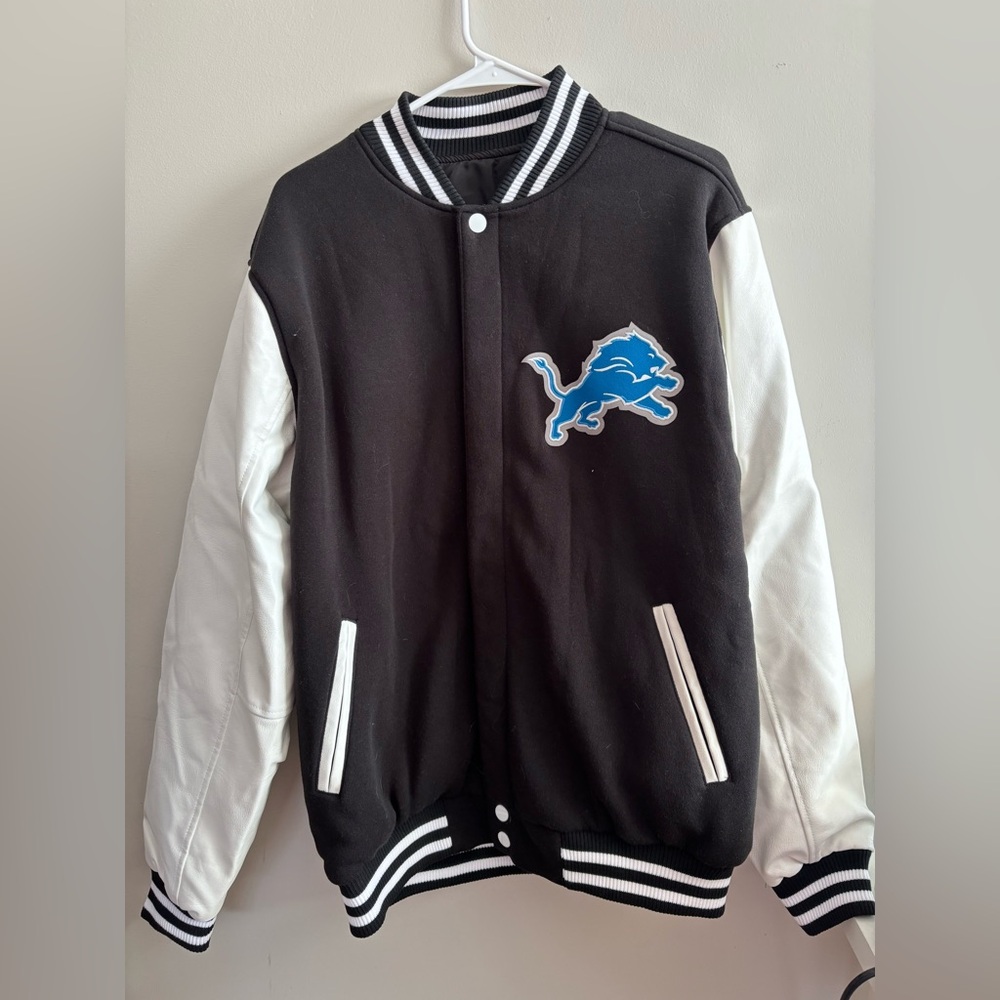 Detroit Lions Bomber Jacket Size Large - Picture 2 of 10